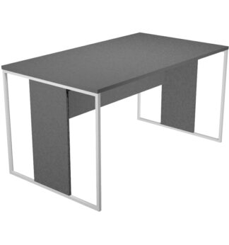 SCRIVANIA SINGOLA 120X80cm ANTRACITE - gamba bianco - ESSENCE