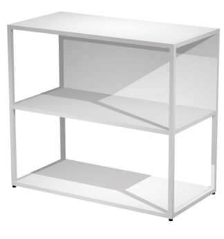 LIBRERIA bassa a giorno 90x44cm - H80cm BIANCO - gamba bianco ESSENCE