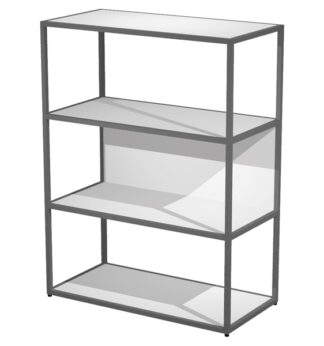 LIBRERIA media a giorno 90x44cm - H119cm BIANCO - gamba antracite ESSENCE