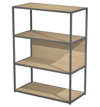 LIBRERIA media a giorno 90x44cm - H119cm ROVERE - gamba antracite ESSENCE