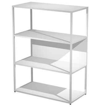 LIBRERIA media a giorno 90x44cm - H119cm BIANCO - gamba BIANCO ESSENCE