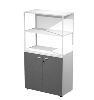 LIBRERIA media metal + arm. basso bianco/antracite/bianco/str.bianco ESSENCE