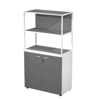 LIBRERIA media metal + arm. basso bianco/antracite/antracite/str.bianco ESSENCE