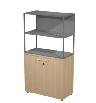 LIBRERIA media metal + arm. basso rovere/rovere/antracite/str.antracite ESSENCE