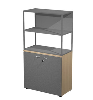 LIBRERIA media metal + arm. basso rovere/antracite/antracite/str.antrac ESSENCE