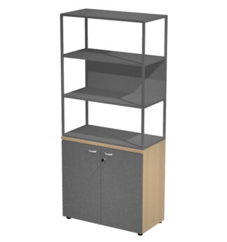 LIBRERIA alta metal + arm. basso rovere/antracite/antracite/str.antrac. ESSENCE