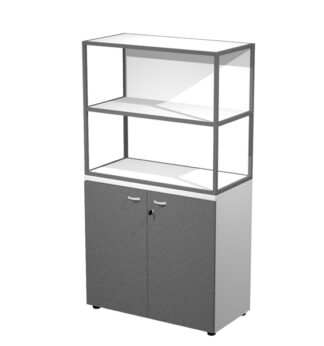 LIBRERIA media metal + arm. basso bianco/antracite/bianco/str.antracite ESSENCE