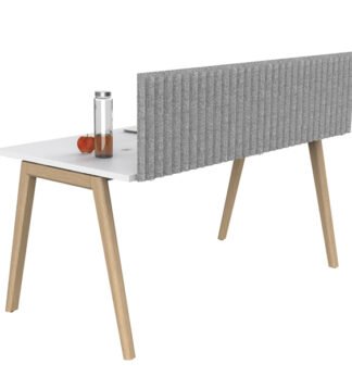Pannello acustico da scrivania L135xH40cm c/morsetti neri GRIGIO CHIARO Stripes