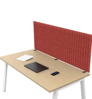 Pannello acustico da scrivania L155xH40cm c/morsetti neri ROSSO Stripes