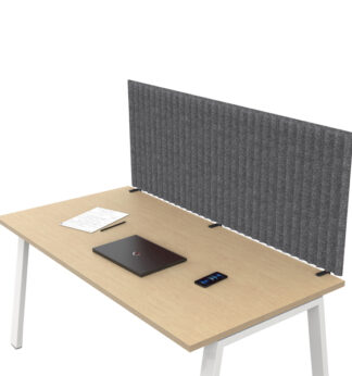 Pannello acustico da scrivania L175xH40cm c/morsetti neri GRIGIO MEDIO Stripes