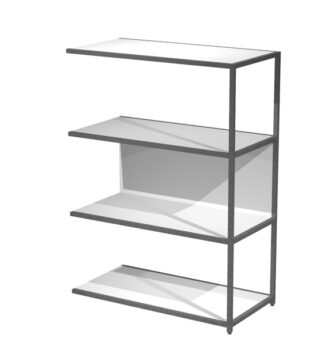 MODULO AGGIUNTIVO libreria Modular 90x44H122cm con struttura ANTRACITE - BIANCO