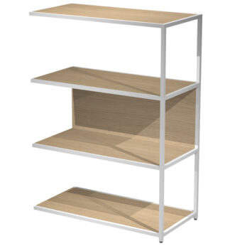 MODULO AGGIUNTIVO libreria Modular 90x44H122cm con struttura BIANCO - ROVERE