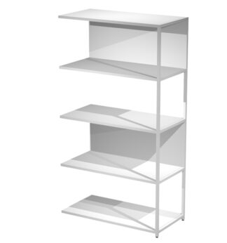 MODULO AGGIUNTIVO libreria Modular 90x44H161cm con struttura BIANCO - BIANCO