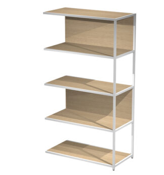 MODULO AGGIUNTIVO libreria Modular 90x44H161cm con struttura BIANCO - ROVERE