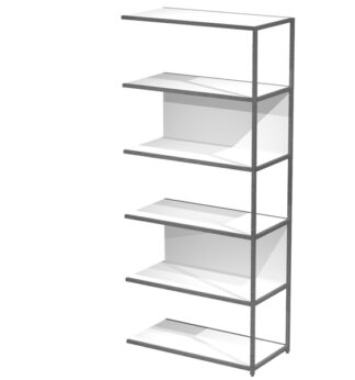 MODULO AGGIUNTIVO libreria Modular 90x44H200cm con struttura ANTRAC.- BIANCO