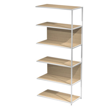 MODULO AGGIUNTIVO libreria Modular 90x44H200cm con struttura BIANCO - ROVERE