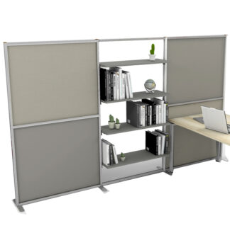 Parete divisioria/libreria Tetrix premontata - profilo silver