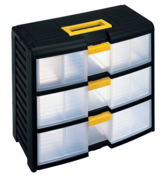 Cassettiera modulare con maniglia 3 cassetti nero trasparente Store-Age