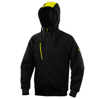 Felpa con cappuccio Borgo taglia L nero/giallo Deltaplus