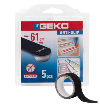 5 Strisce adesive antiscivolo ANTISLIP 1,9cm x 61cm nero Geko