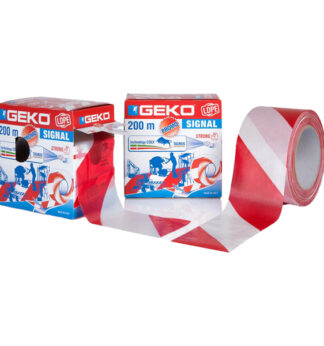 Nastro segnaletico SIGNAL 70mm x 200mt bianco/rosso Geko