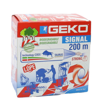 Nastro segnaletico SIGNAL 70mm x 200mt bianco/rosso biodegradabile Geko
