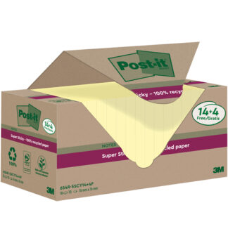 Cf. 14+4pz blocco 70fg Post-it®SuperSticky Green 76x76mm 654R-SSCY14+4 giallo