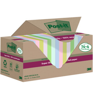 Cf 14+4pz blocco 70fg Post-it®SuperSticky Green 76x76mm 654R-SSCOL14+4 pastello