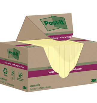 Cf. 12pz blocco 70fg Post-it®SuperSticky Green 47,6x47x6mm 622R-SSCY giallo