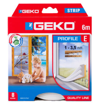 Guarnizione in gomma per isolamento STRIP 6mt tipo E bianco Geko