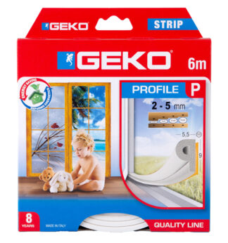 Guarnizione in gomma per isolamento STRIP 6mt tipo P bianco Geko