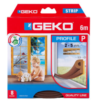 Guarnizione in gomma per isolamento STRIP 6mt tipo P marrone Geko