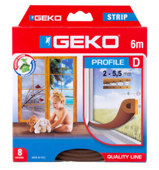 Guarnizione in gomma per isolamento STRIP 9x6mmx6mt tipo D marrone Geko