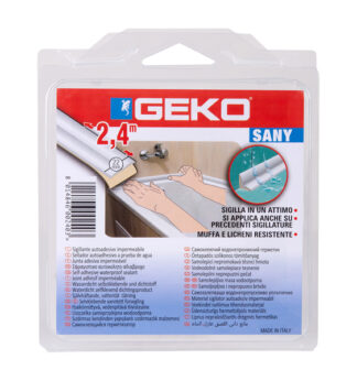 Sigillante adesivo per doccia e lavabi SANY 22mm x 2,4mt bianco Geko