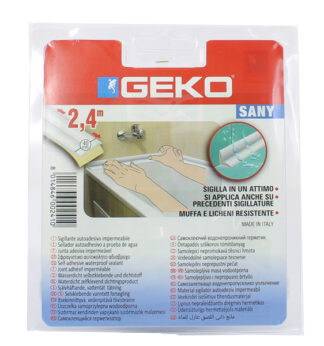 Sigillante adesivo per doccia e lavabi SANY 40mm x 2,4mt bianco Geko
