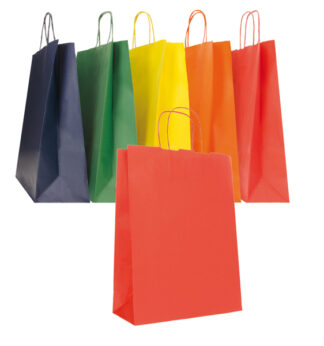 Blister 25 shopper carta kraft 45x15x50cm twisted col.ass.aut/inv Mainetti Bags