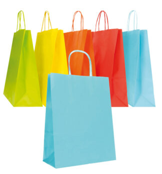 Blister 25 shopper carta kraft 26x11x35cm twisted col.ass.pri/est Mainetti Bags