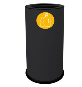 Contenitore tondo 2 scomparti 70L in acciaio nero Stilcasa