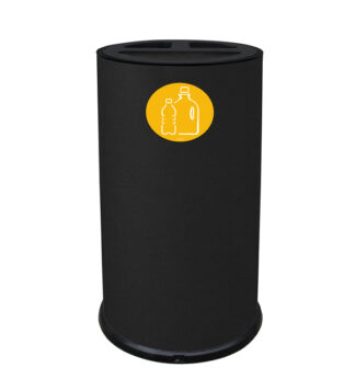 Contenitore tondo 3 scomparti 70L in acciaio nero Stilcasa