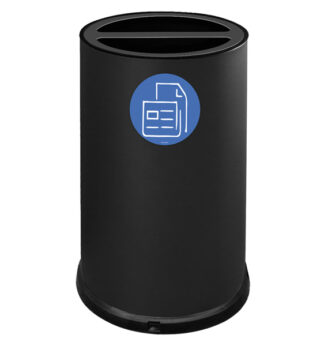 Contenitore tondo 2 scomparti 100L in acciaio nero Stilcasa