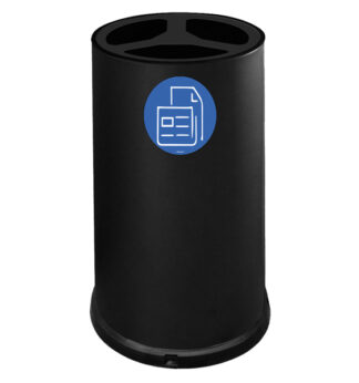Contenitore tondo 3 scomparti 100L in acciaio nero Stilcasa