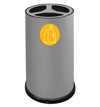 Contenitore tondo 3 scomparti 100L in acciaio grigio Stilcasa