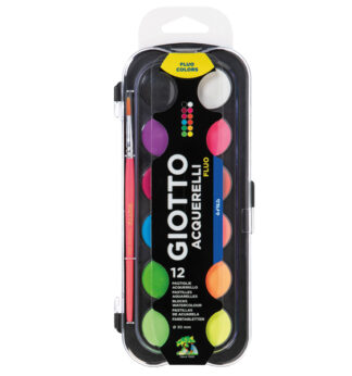 Colori acquerello 12 pastiglie fluo Ø30mm GIOTTO