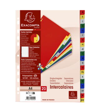 Separatore alfabetico A-Z a 20 TACCHE PPL colorato A4 94E Exacompta