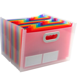 Classificatore c/maniglia 24tasche in pp f.to 33x23,5x25cm CRYSTAL Exacompta