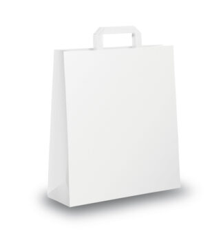 SCATOLA 300 SHOPPERS 26x11x34,5CM BIANCO NEUTRO PIATTINA