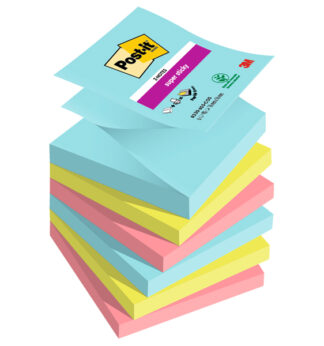 Cf. 6pz blocco 90foglietti Post-it® Super Sticky Z-Notes 76x76mm R330-6SS-COS