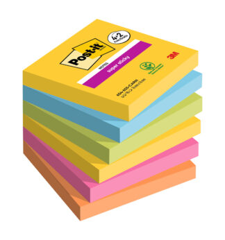 Valuepack 4+2 Post-it® Super Sticky Carnival, 76x76 mm, 90fogl/blocco