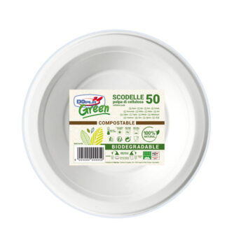 50 Scodelle in polpa 450ml biodegradabili Dopla Green art. 07762