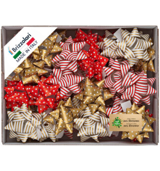 36 stelle nastro ecocarta 20mmxØ9cm fantasie assortite natale Brizzolari